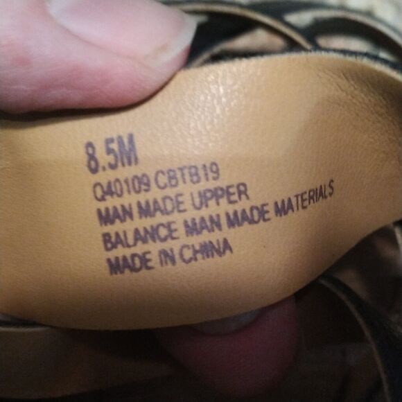 Korks Clemmons Strappy Slides Sandals Black Leather Cork Footbed Women's 8.5M - Picture 10 of 12